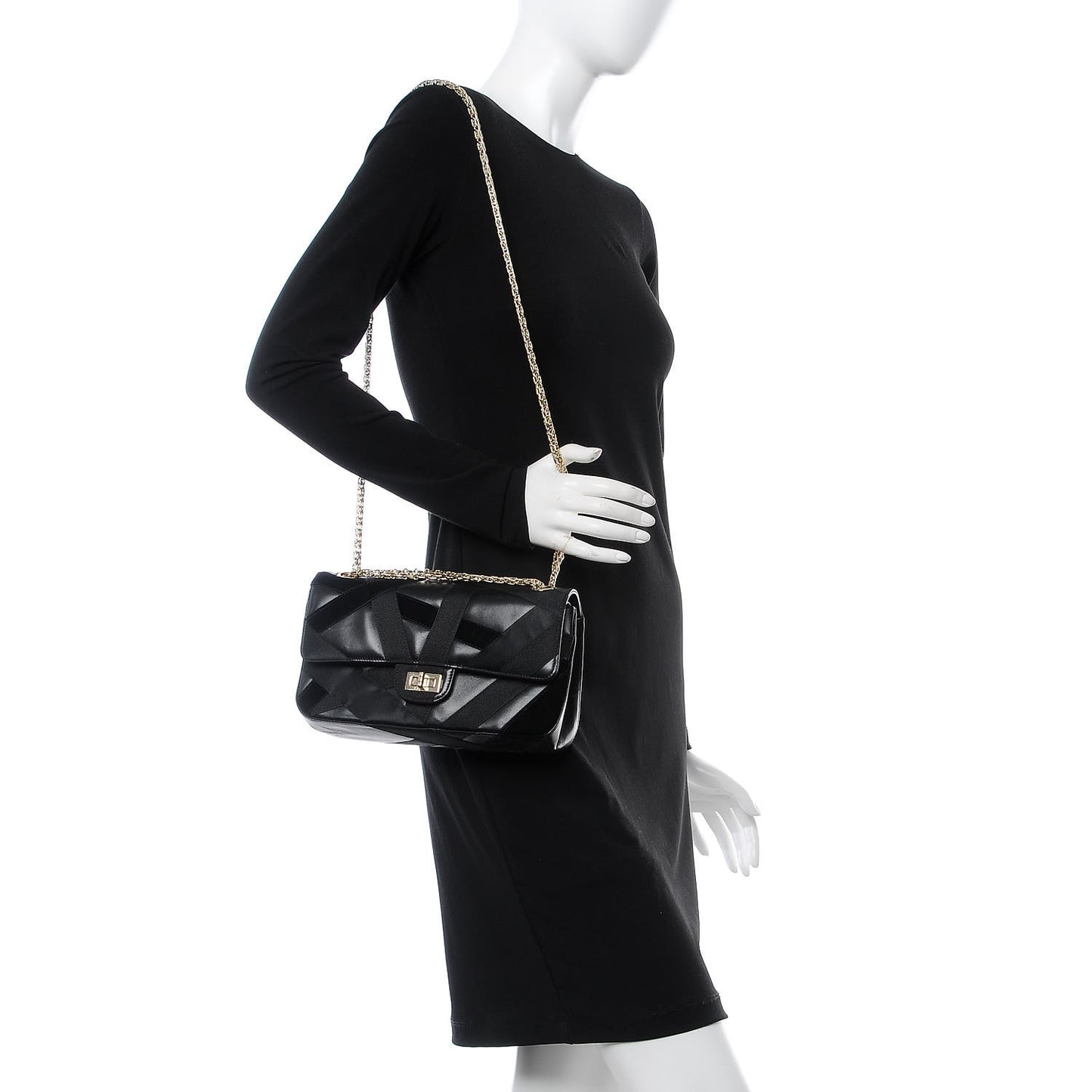 Lambskin Velvet Grosgrain Quilted 2.55 Reissue 225 Flap Black