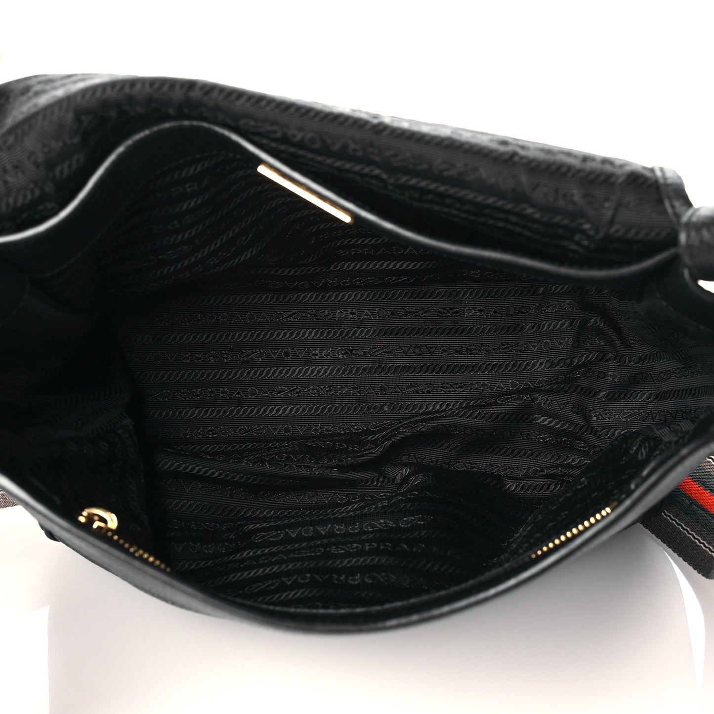 Vitello Daino Logoi Embossed Flap Crossbody Black