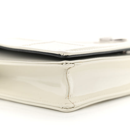 Christian Dior Patent Micro-Cannage Diorama Wallet on Chain Pouch White 9 of 12