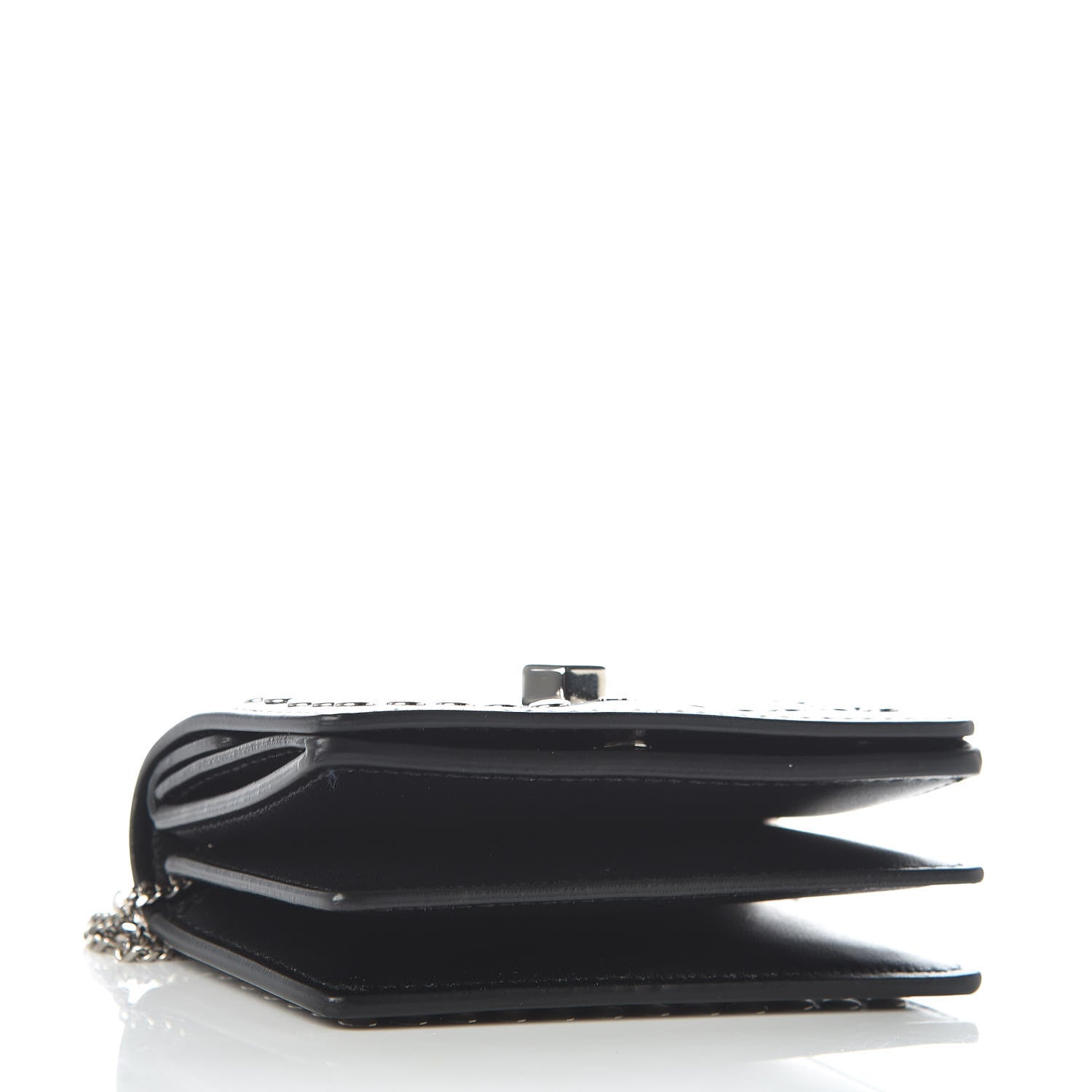 Burberry Calfskin Studded Jessie Chain Card Case Black 5 of 10