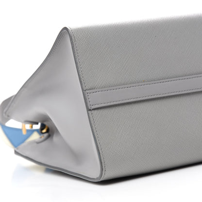 Prada Saffiano City Calfskin Greche Paradigme Bag Nube Mare 6 of 9
