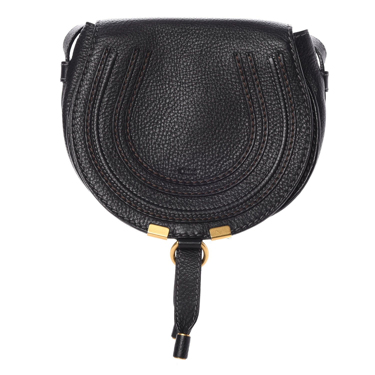 Chloe Calfskin Mini Marcie Round Crossbody Bag Black 1 of 7