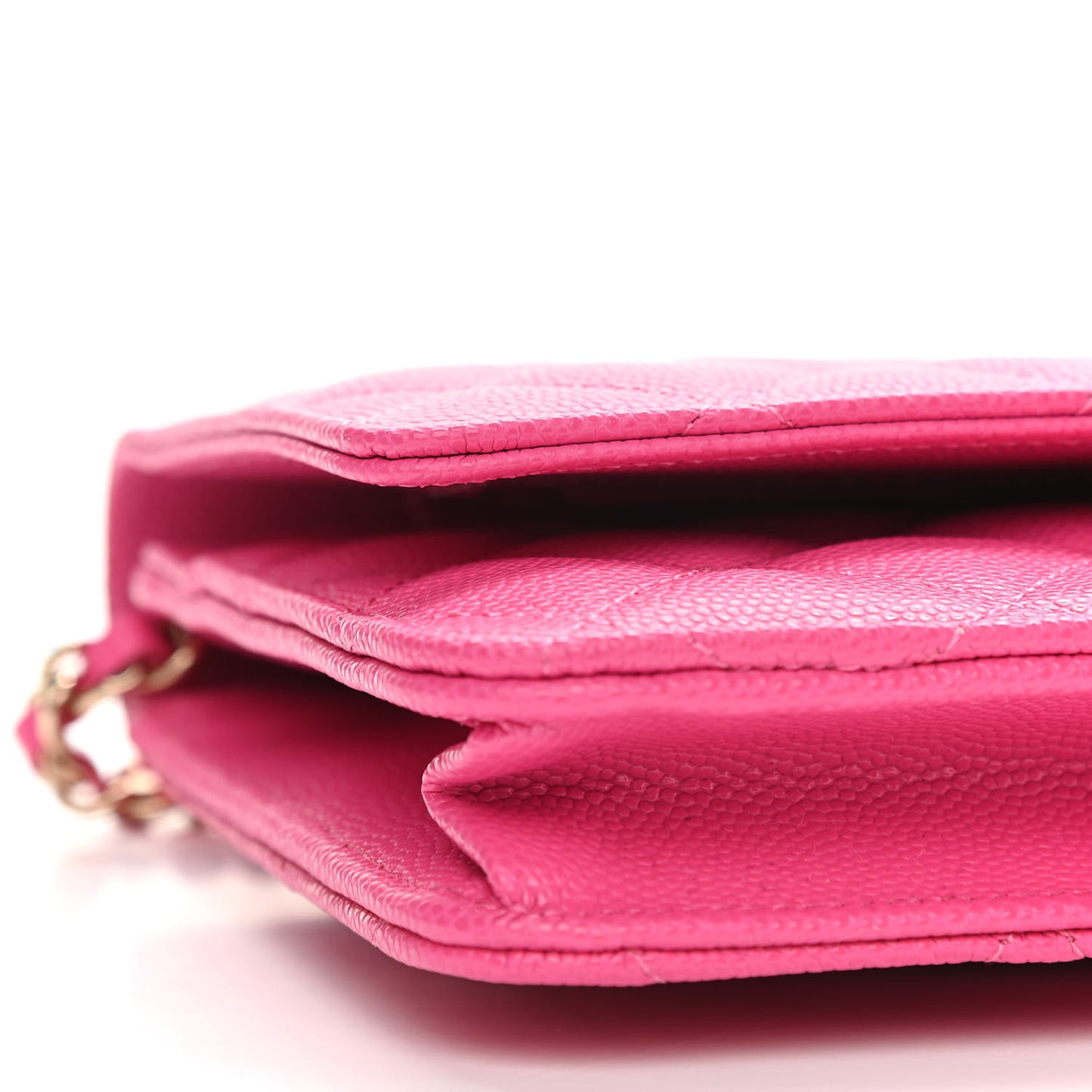 Caviar Quilted Wallet on Chain WOC Dark Pink