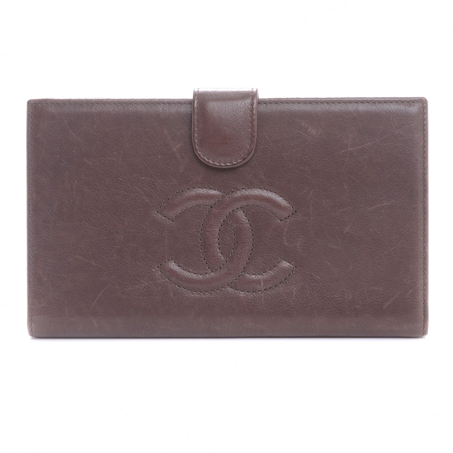 Chanel Calfskin Leather CC Wallet Brown 1 of 8