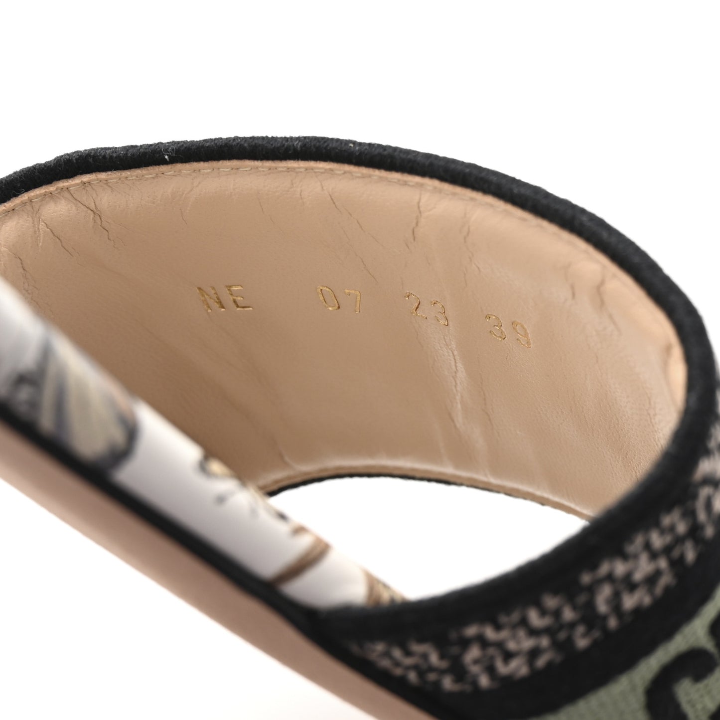 Canvas Embroidered Butterfly Dway Mules Slide Sandals 39 Green