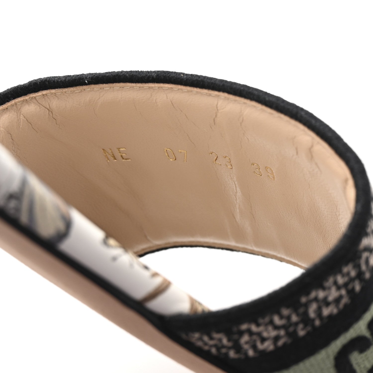 Christian Dior Canvas Embroidered Butterfly Dway Mules Slide Sandals 39 Green 9 of 10