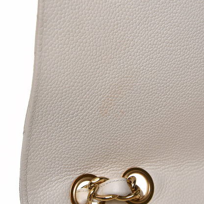 Chanel Caviar Quilted Jumbo Single Flap White 8 of 11