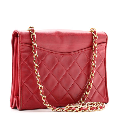 Chanel Lambskin Quilted CC Small Single Flap Red 3 of 13