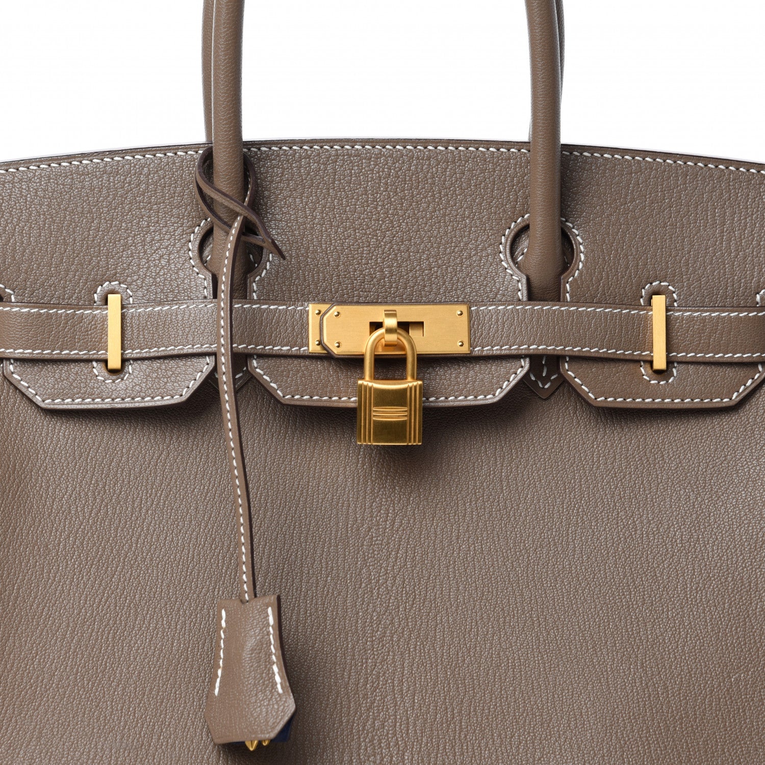 Hermes Chevre Mangalore Horseshoe Birkin 30 Etoupe Blue Saphir 10 of 10