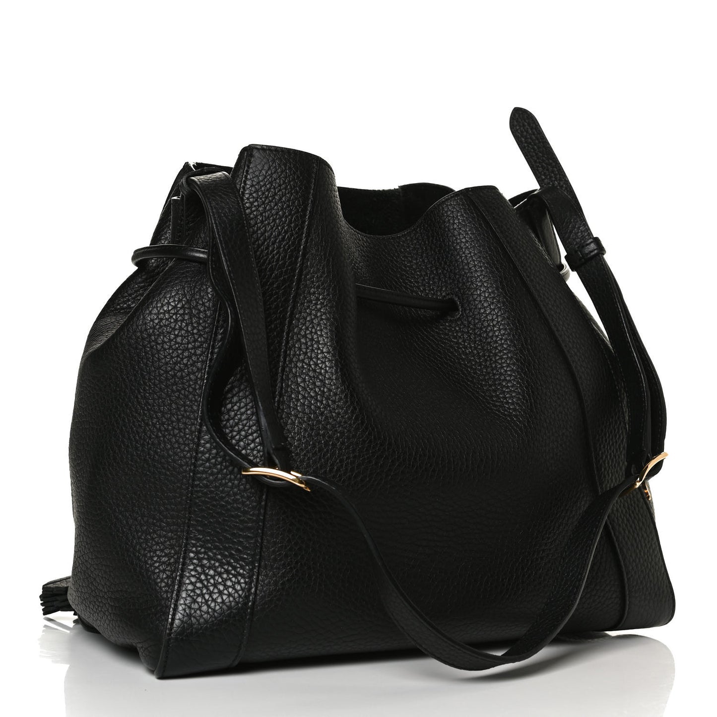 Heavy Grain Calfskin Small Millie Tote Black