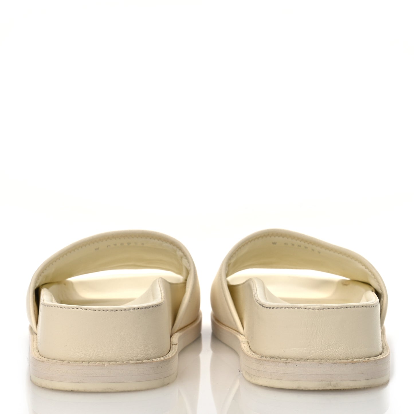 Lambskin Cha-Nel Mule Sandals 38 Ivory Multicolor