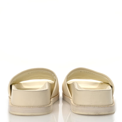 Chanel Lambskin Cha-Nel Mule Sandals 38 Ivory Multicolor 6 of 16