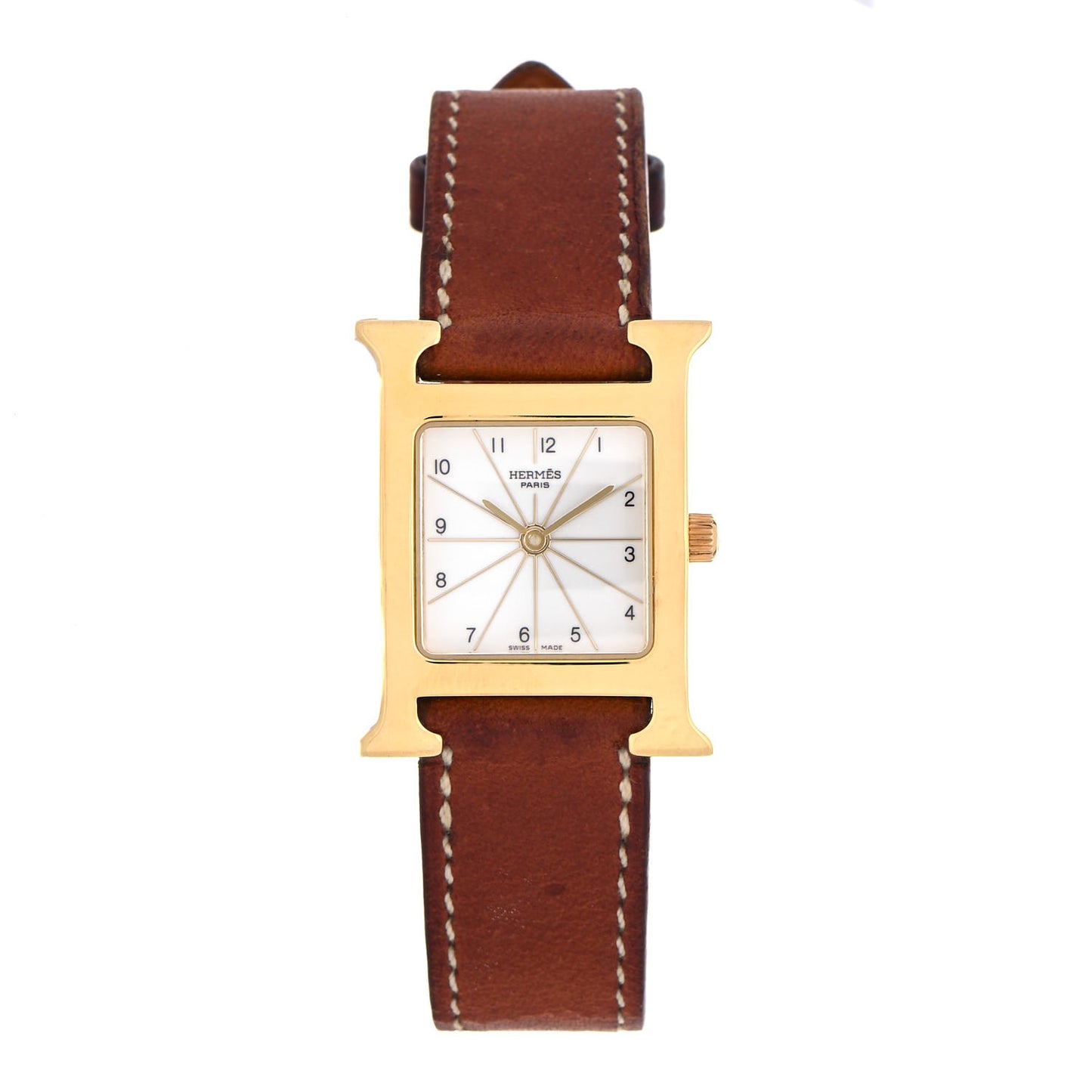 Stainless Steel Barenia 21mm Heure H Hour Quartz Watch Fauve