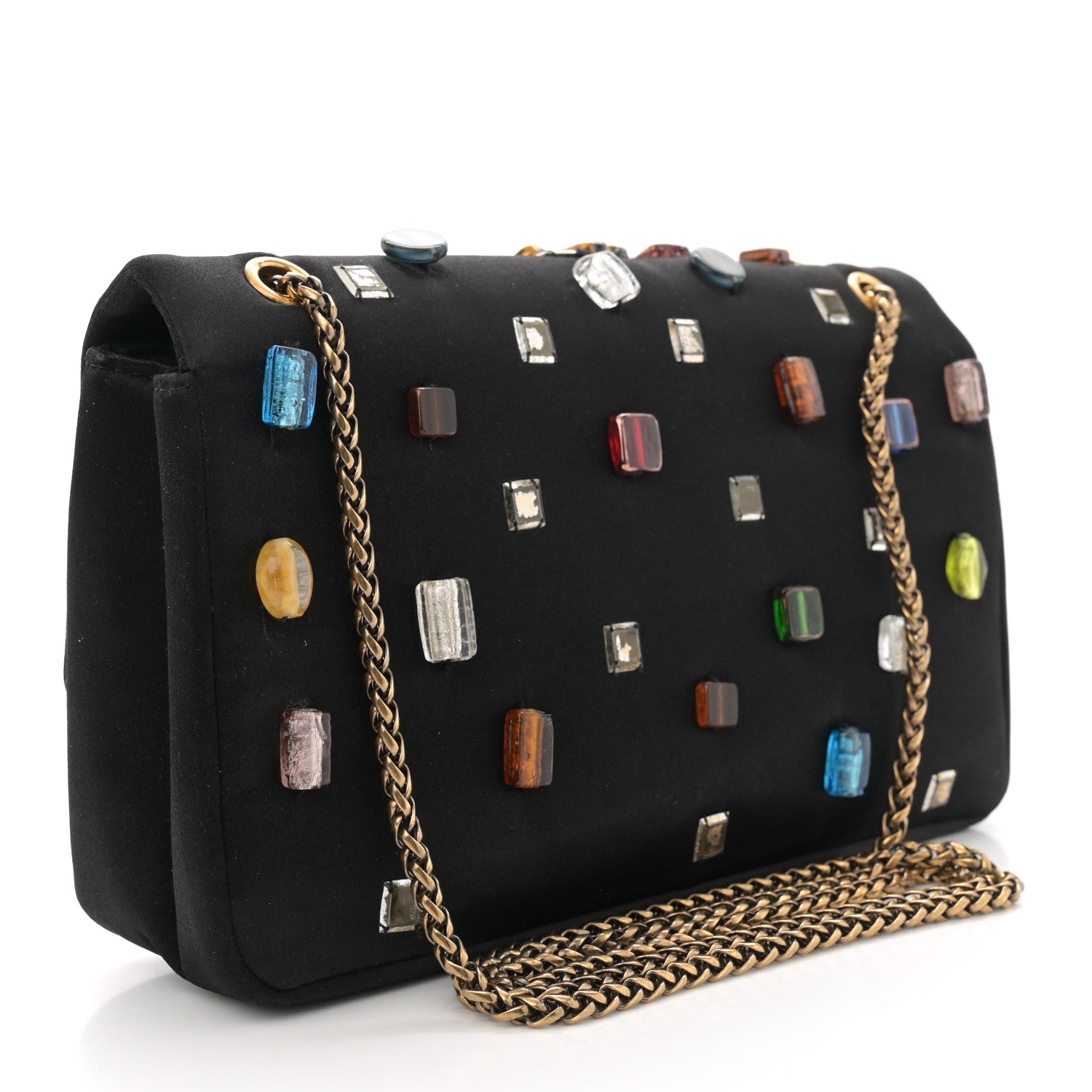 Chanel Satin Gripoix Paris Byzance 2.55 Reissue 225 Flap Black 3 of 13
