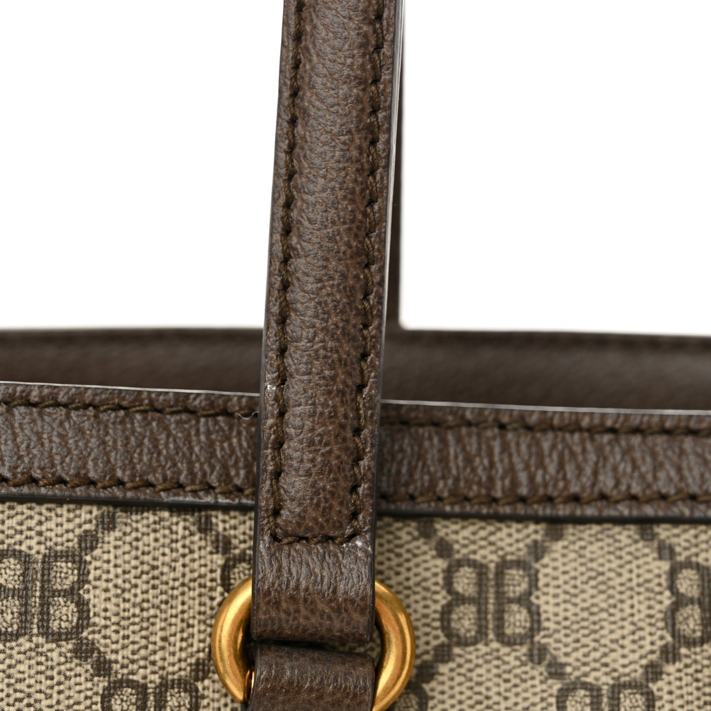 X BALENCIAGA BB Supreme Monogram Web Medium Ophidia Shopping Tote Beige New Acero