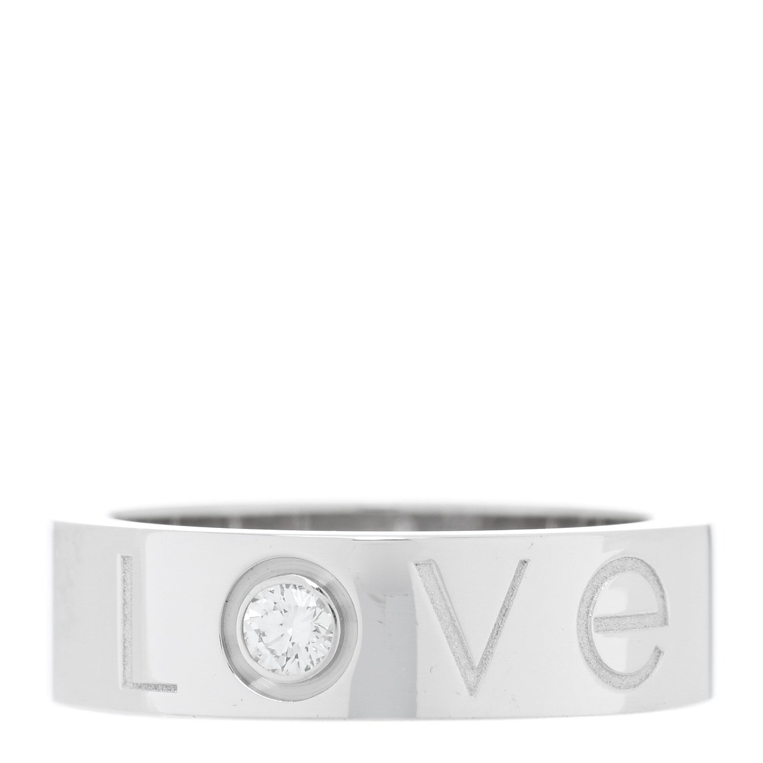 Cartier 18K White Gold Diamond 5.5mm Christmas LOVE Ring 51 5.75 1 of 5
