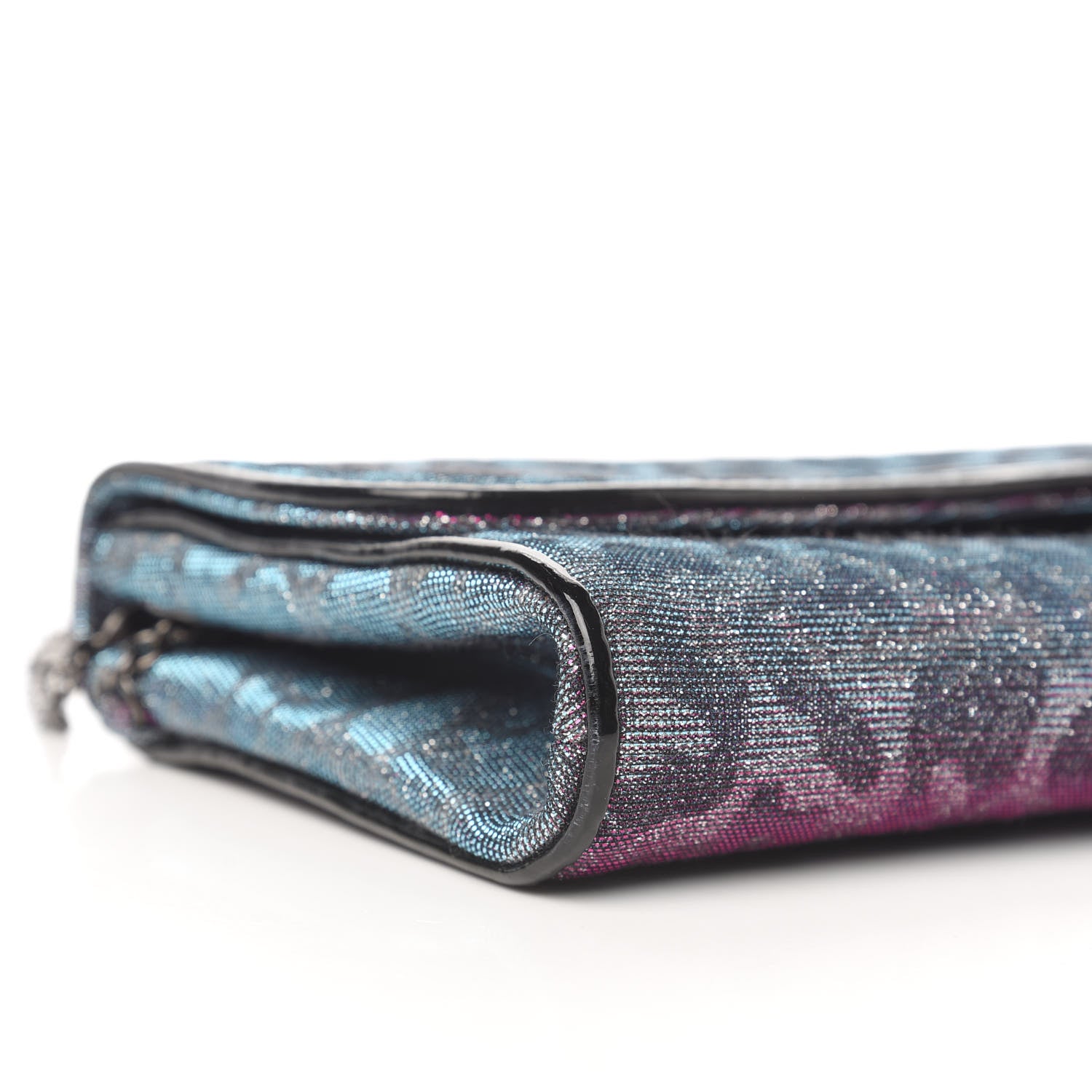 Christian Louboutin Lame Leopard Riviera Clutch Turquoise Violet 7 of 9