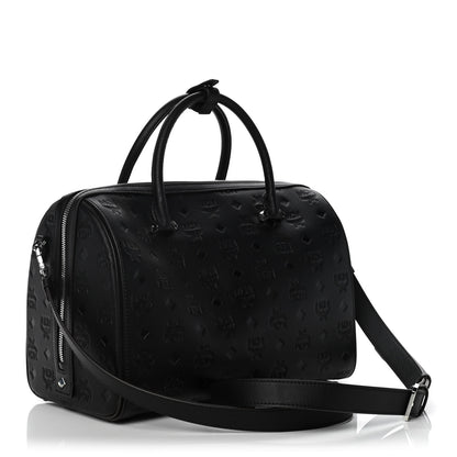 MCM Calfskin Ottomar Monogram Essential Boston Bag Black 3 of 10