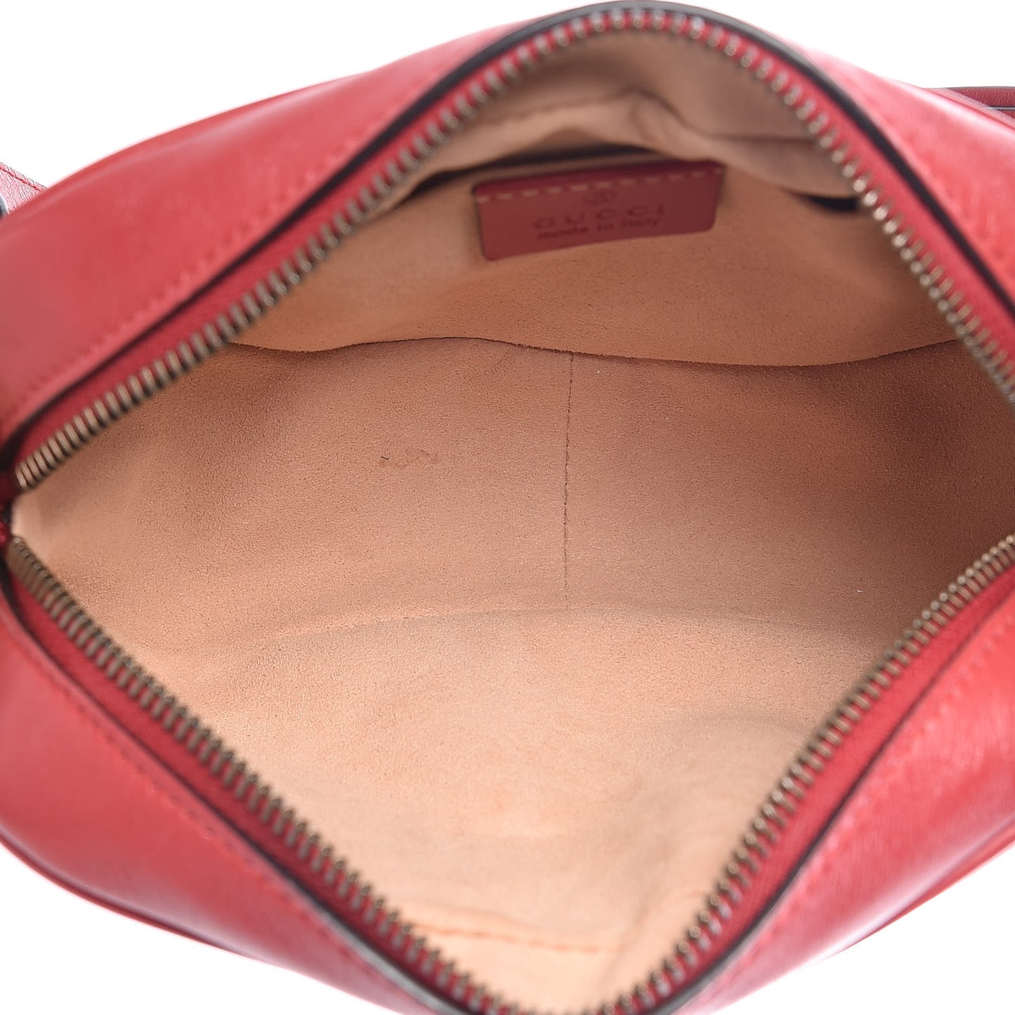 Calfskin Matelasse Mini GG Marmont Chain Shoulder Bag Hibiscus Red