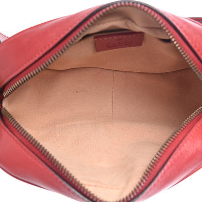 Gucci Calfskin Matelasse Mini GG Marmont Chain Shoulder Bag Hibiscus Red 5 of 10
