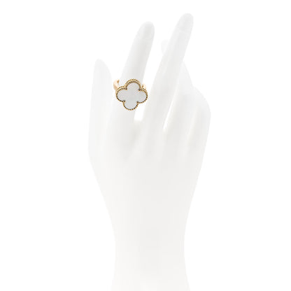 Van Cleef & Arpels 18K Yellow Gold Mother of Pearl Magic Alhambra Ring 52 6 2 of 7