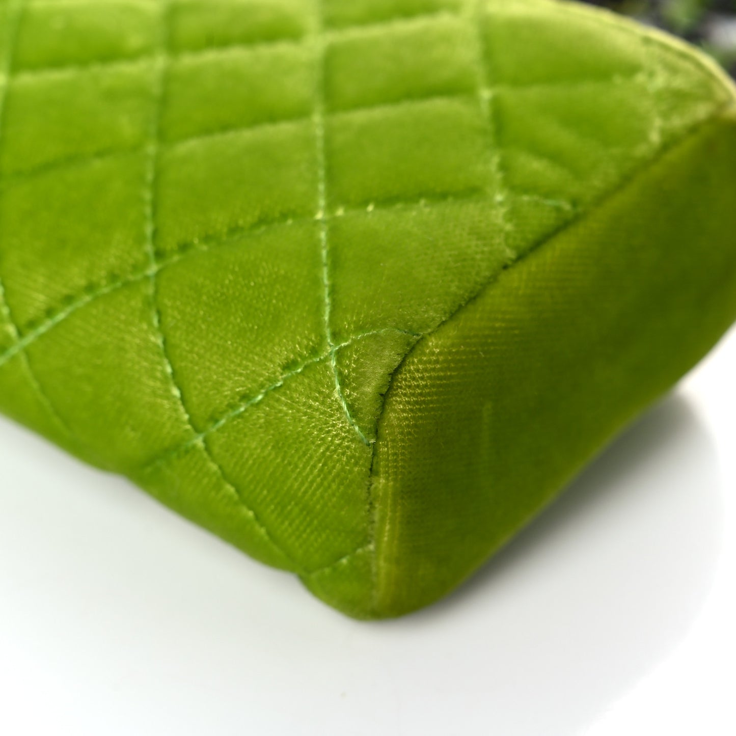 Velvet Quilted Mini Phone Holder Crossbody Bag Green