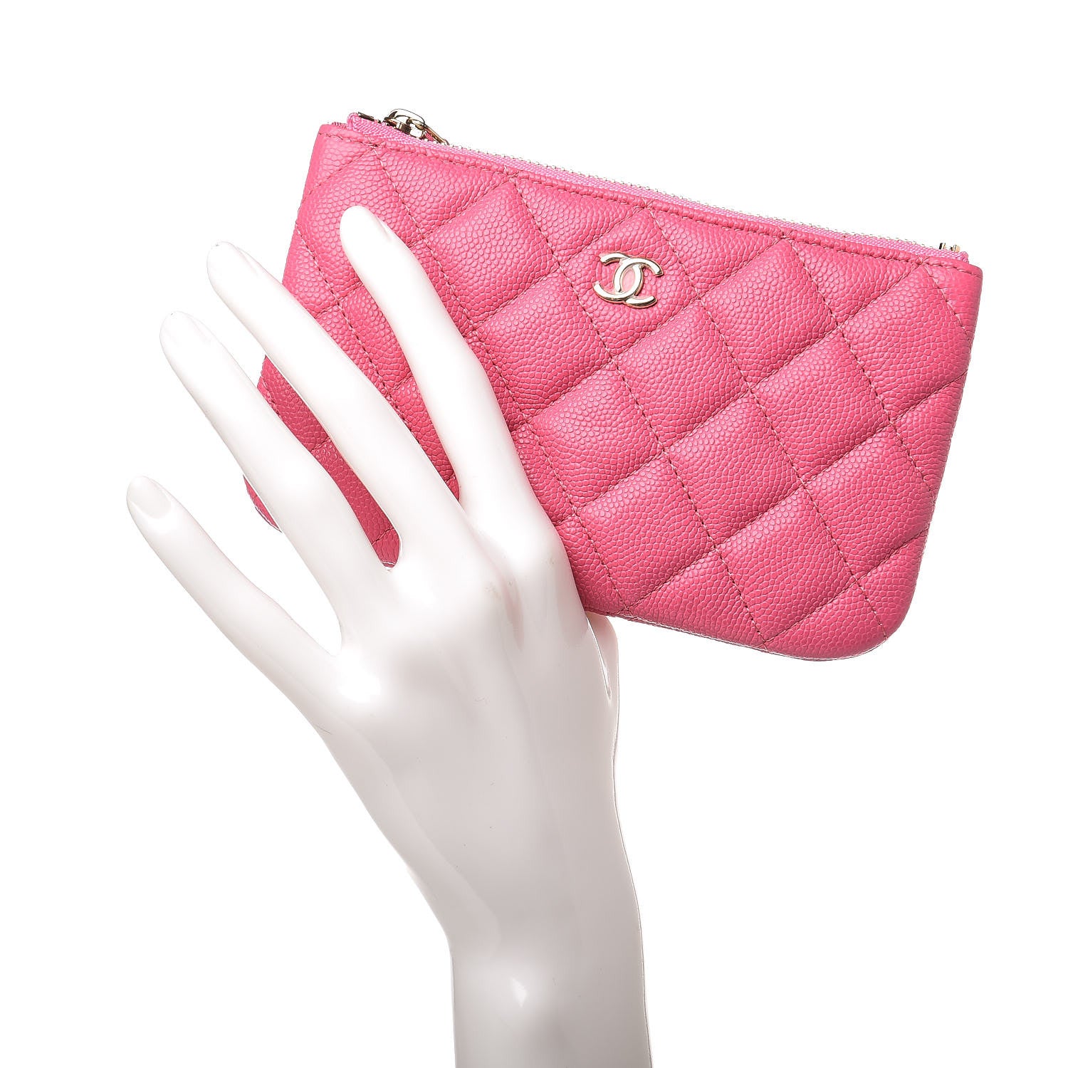 Chanel Caviar Quilted Small Cosmetic Case Pink 2 of 10
