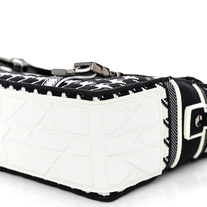 Christian Dior Canvas Houndstooth Embroidered Small Diorcamp Bag Black Multicolor 9 of 10