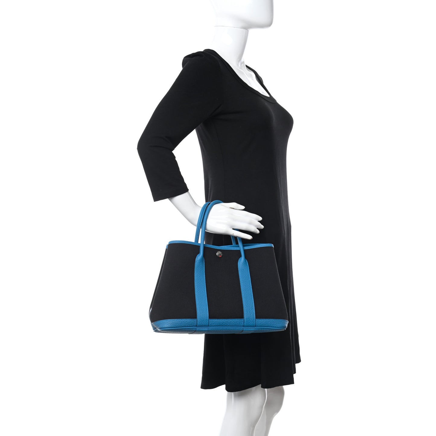 Toile Negonda Garden Party Tote 30 TPM Black Bleu Zanzibar