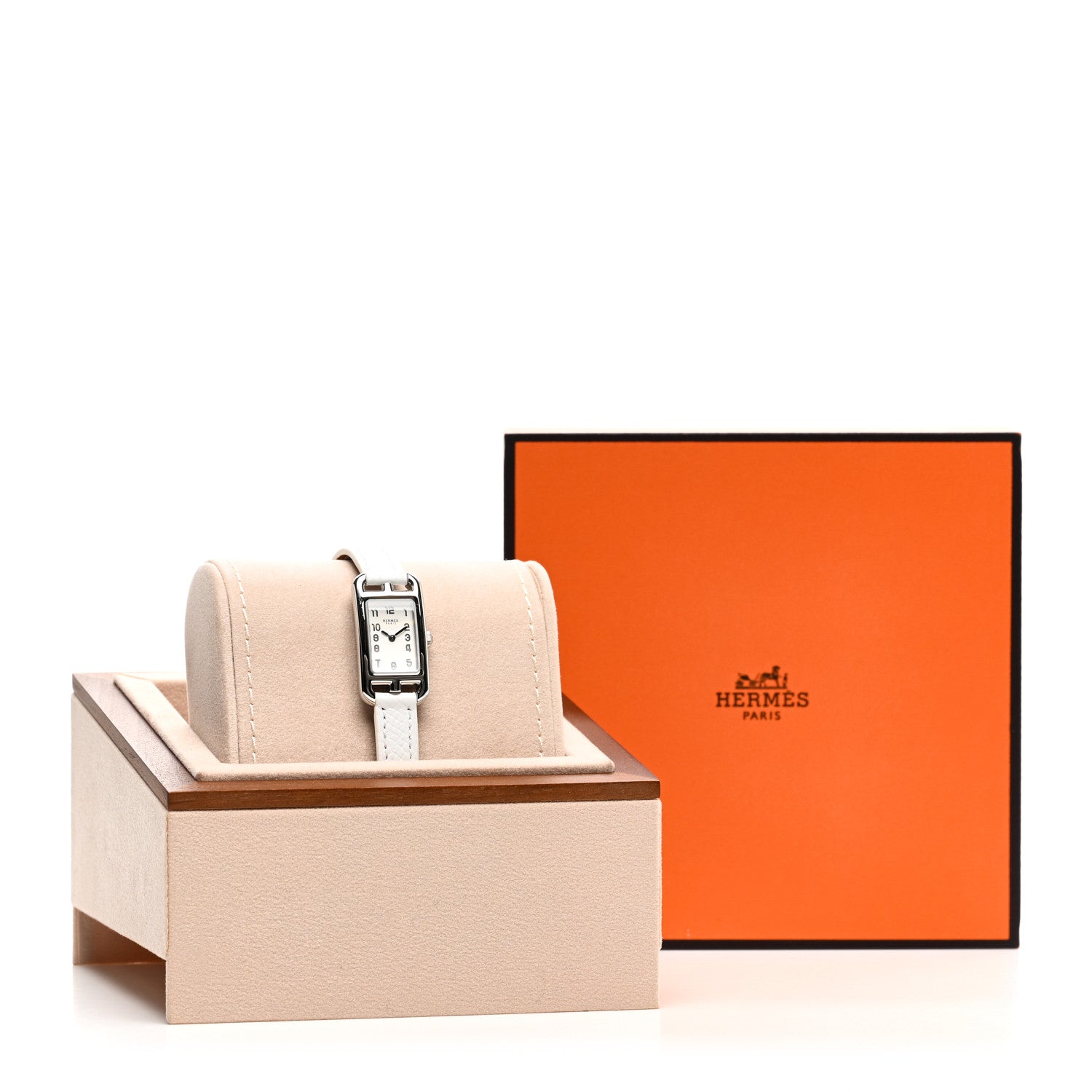 Hermes Stainless Steel Epsom 17mm Nantucket Quartz Watch Blanc 5 of 5
