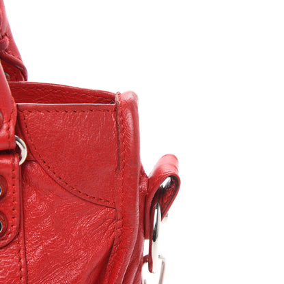 Balenciaga Agneau Classic Silver Hardware Mini City Logo Strap Rouge Cardinal Black 15 of 15