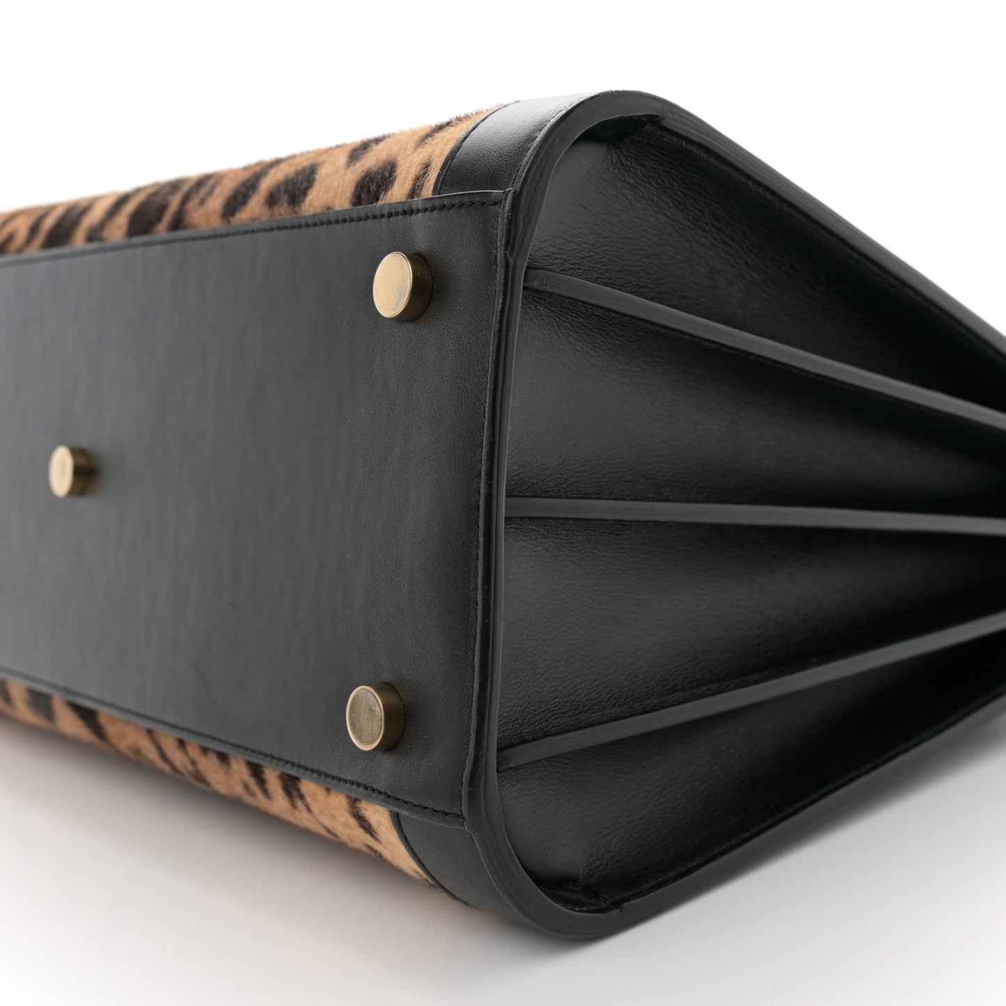 Calf Hair Leopard Print Small Sac De Jour Black