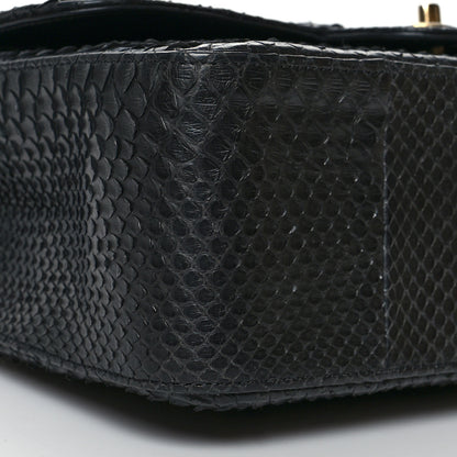 Chanel Snakeskin Jumbo Double Flap Black 9 of 14