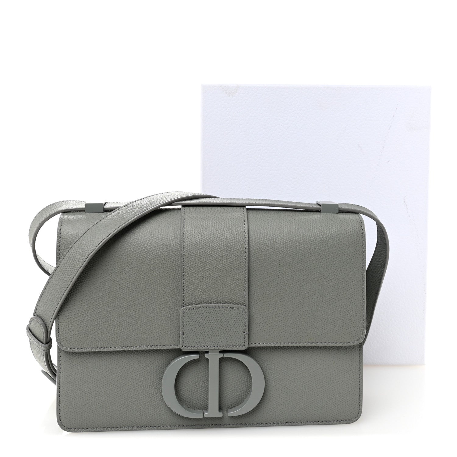 Christian Dior Ultra Matte Grained Calfskin 30 Montaigne Flap Bag Grey 10 of 10