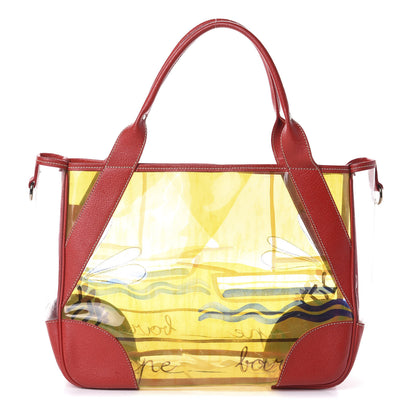 Prada Plexiglass Calfskin Tote Red 1 of 8