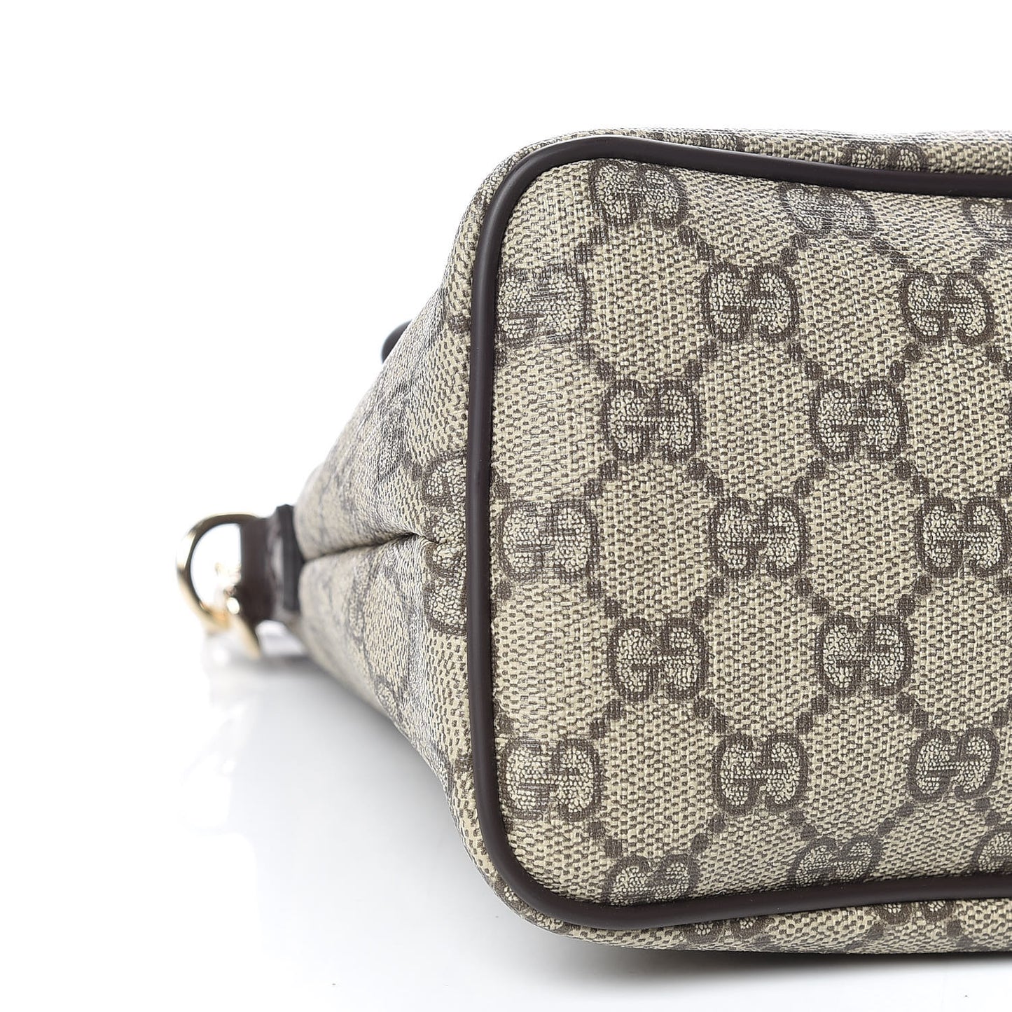 GG Supreme Monogram Small Zippered Tote Dark Brown