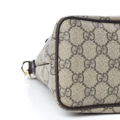 Gucci GG Supreme Monogram Small Zippered Tote Dark Brown 8 of 9