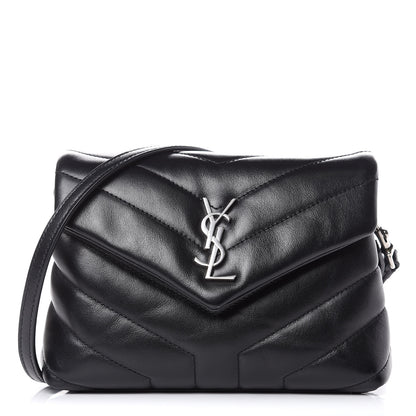 Saint Laurent Calfskin Y Quilted Monogram Toy Loulou Crossbody Bag Black 1 of 9
