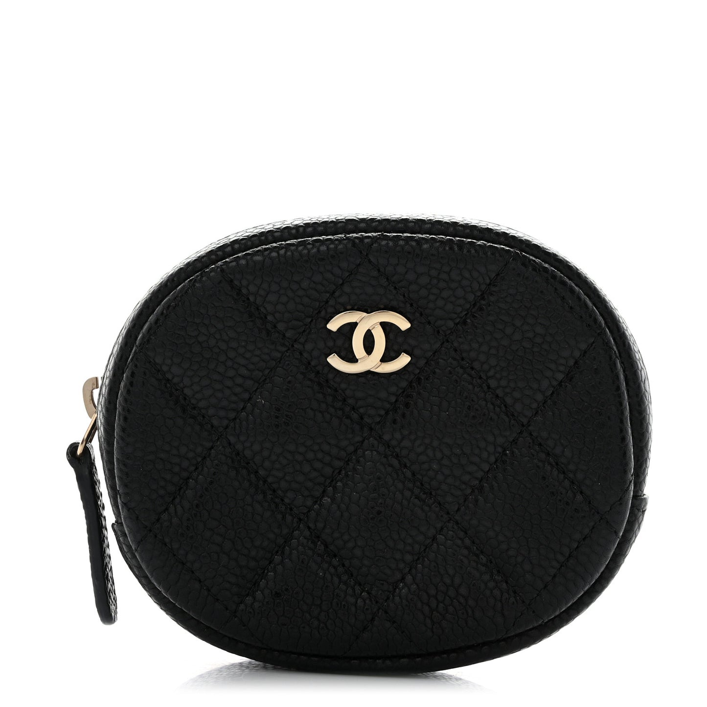 Caviar Quilted Zip Around Classic Coin Purse Black