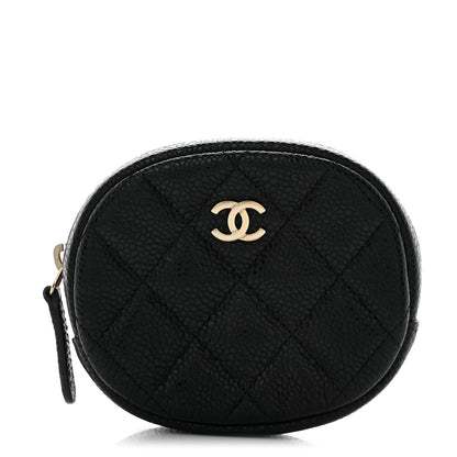 Chanel Caviar Quilted Zip Around Classic Coin Purse Black 1 of 8