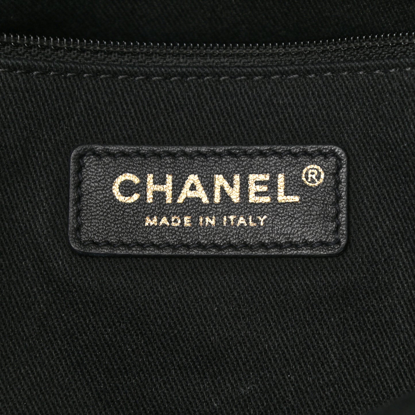 Mixed Fibers Calfskin Mini Deauville Tote Black