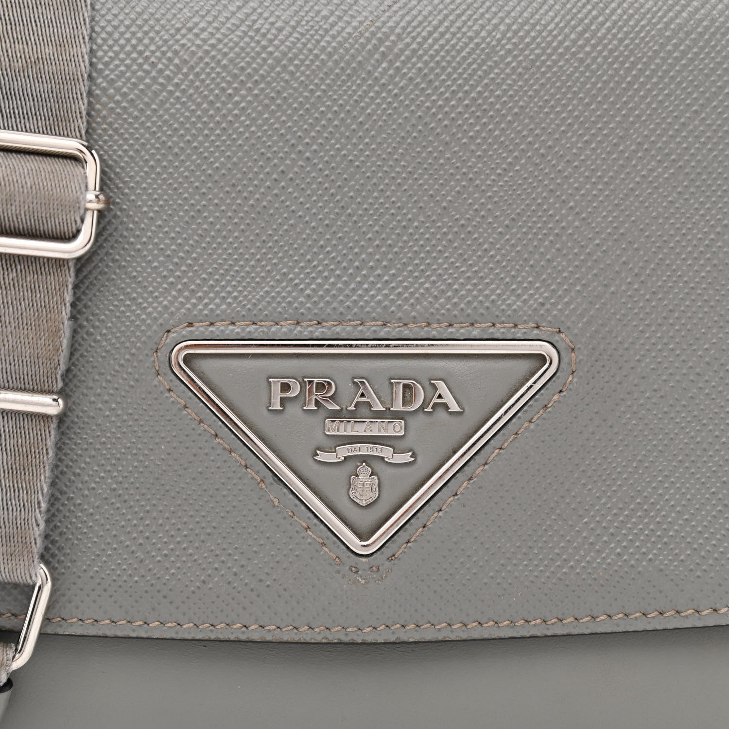 Prada Saffiano Cuir Identity Shoulder Bag Ardesia 8 of 13