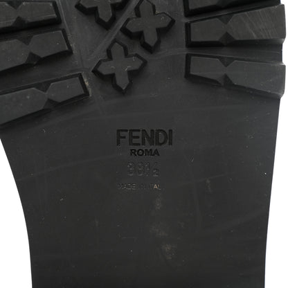 Fendi Patent Neoprene Combat Boots 38.5 Black 7 of 8