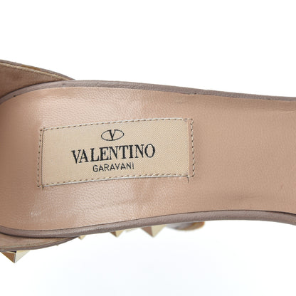 Valentino Garavani Nappa Rockstud All Over Peep Toe Ankle Strap Sandals 39 Poudre 7 of 7