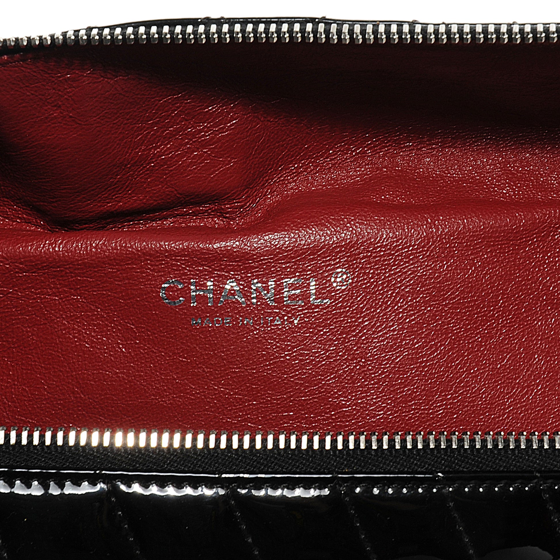 Chanel Patent Geometric Quilted Large Kaleidoscope Clutch Black 6 of 9