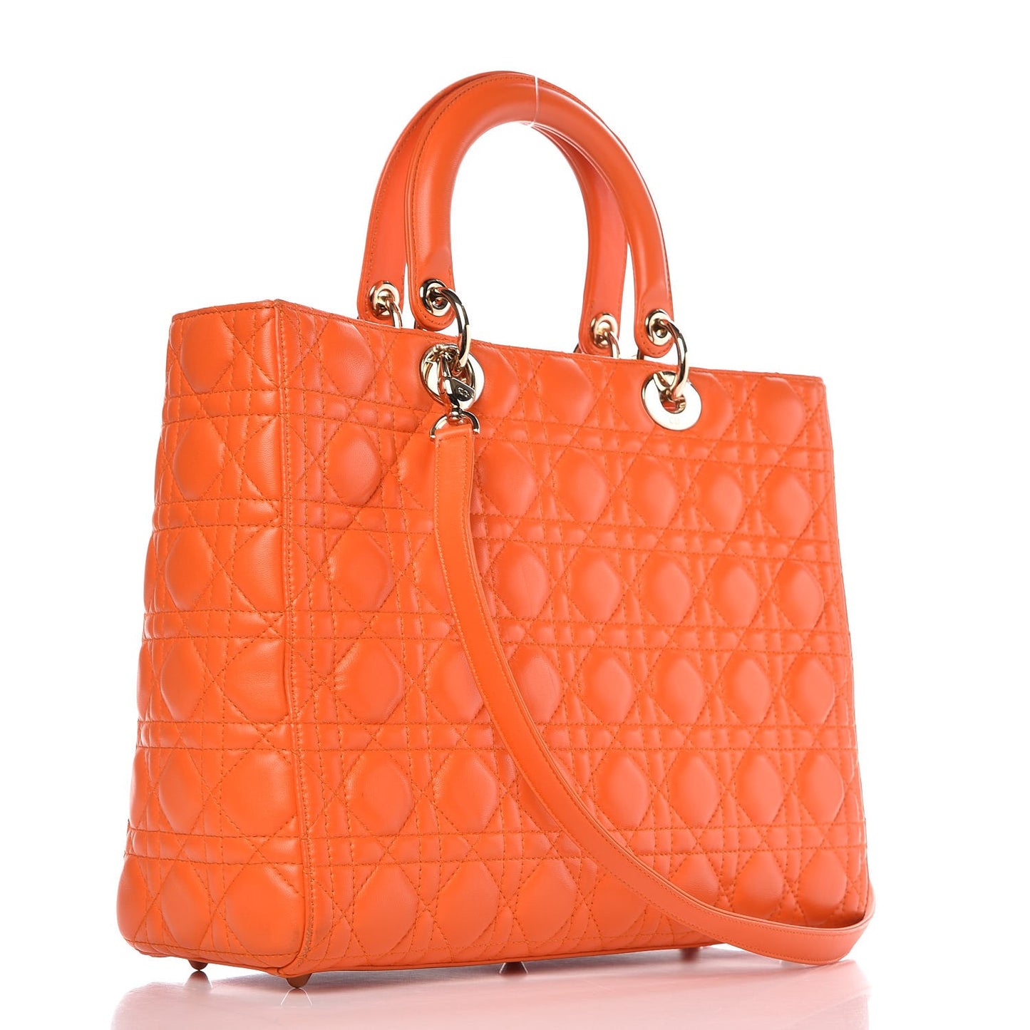 Lambskin Cannage Large Lady Dior Orange