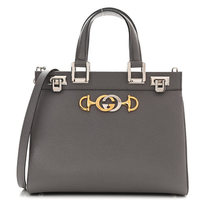 Gucci Grainy Calfskin Small Zumi Top Handle Bag Dusty Grey 1 of 11