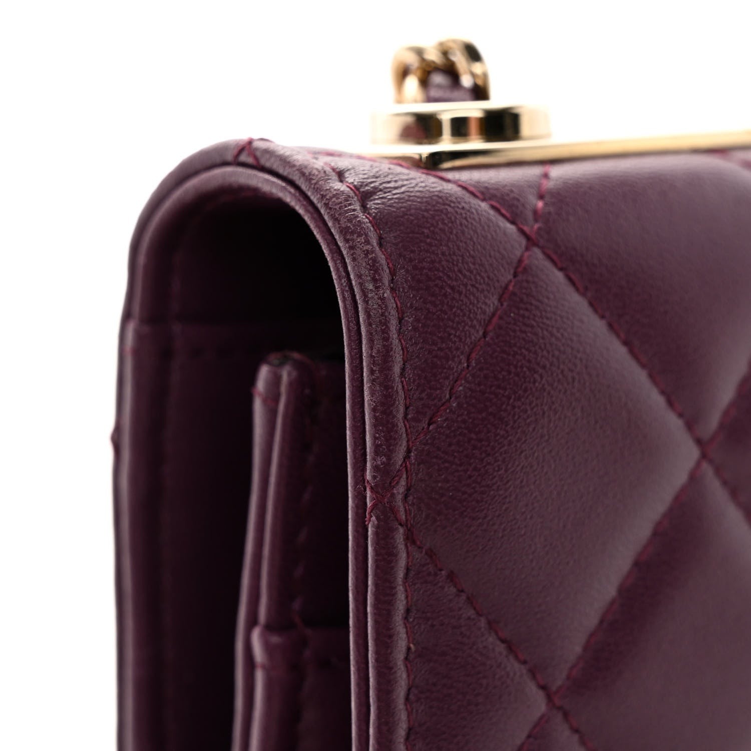 Chanel Lambskin Quilted Trendy CC Wallet On Chain WOC Purple 12 of 13