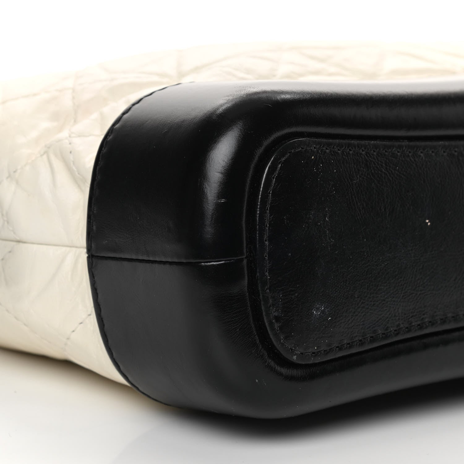 Chanel Aged Calfskin Quilted Small Gabrielle Hobo Black White 10 of 17
