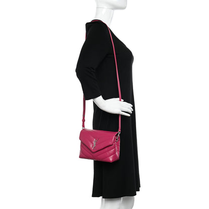 Saint Laurent Calfskin Y Quilted Monogram Toy Loulou Crossbody Bag Freesia 2 of 11